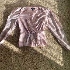 Pink plaid express blouse